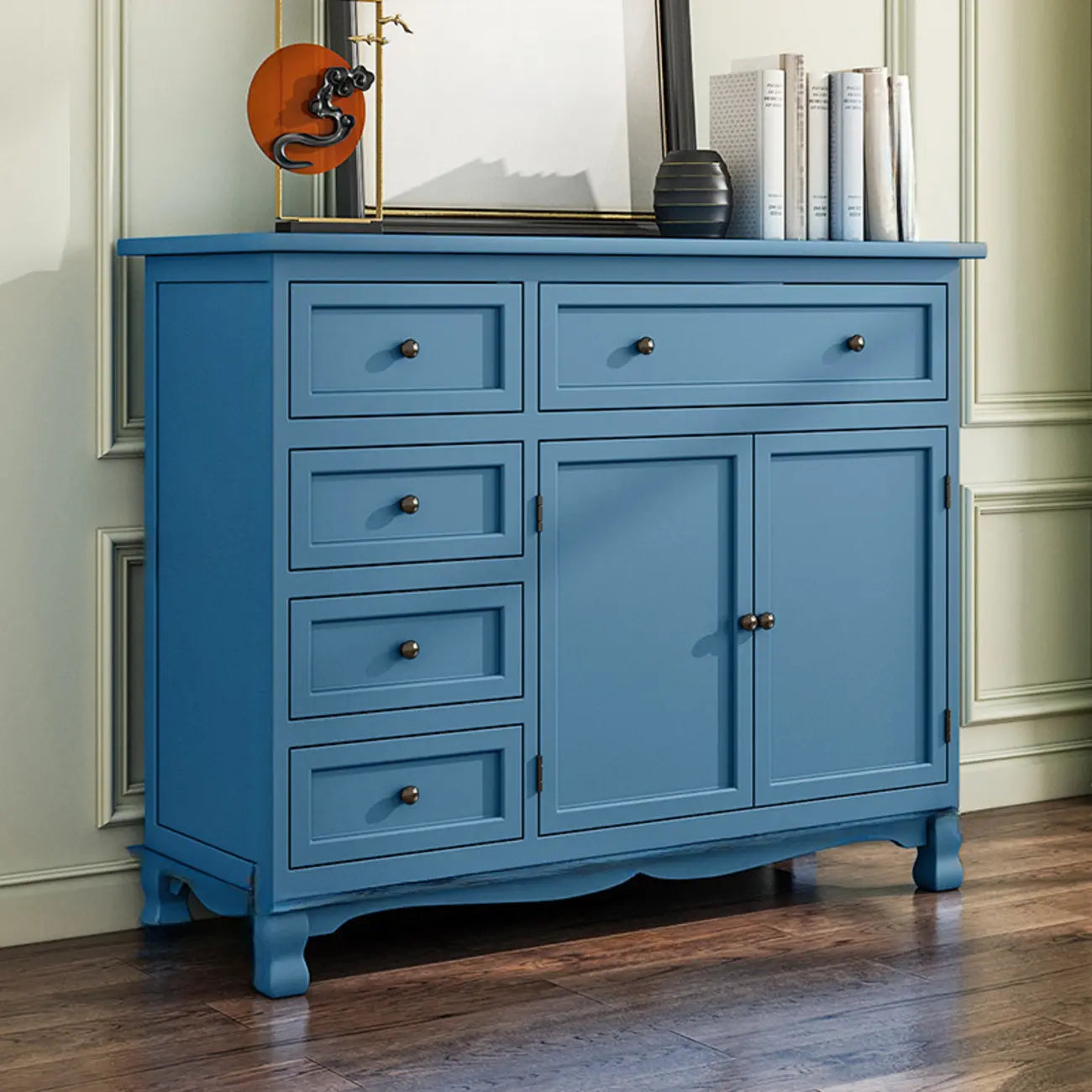 Meuble d'appoint rustique en bois brun pour le rangement du salon