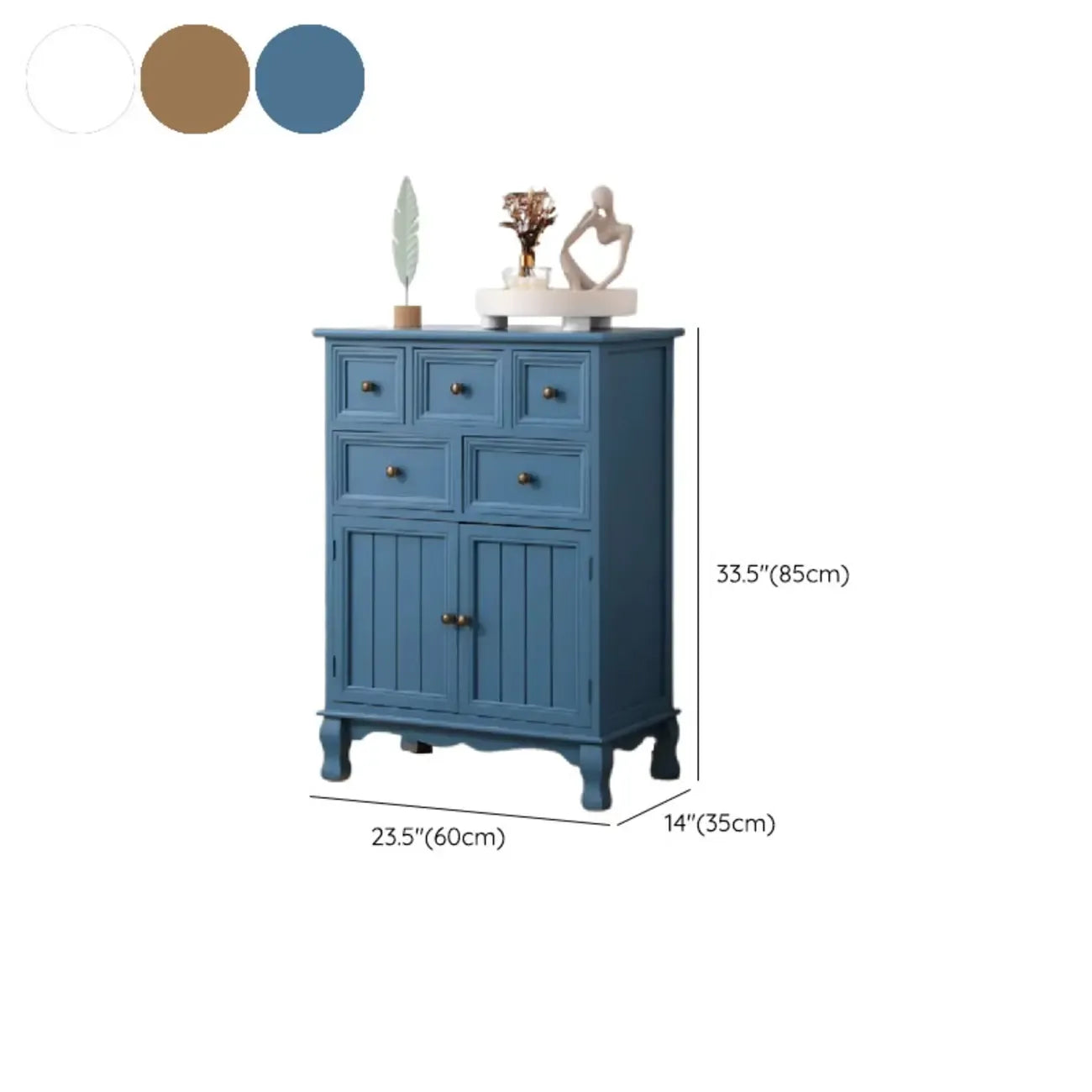 Meuble d'appoint rustique en bois brun pour le rangement du salon