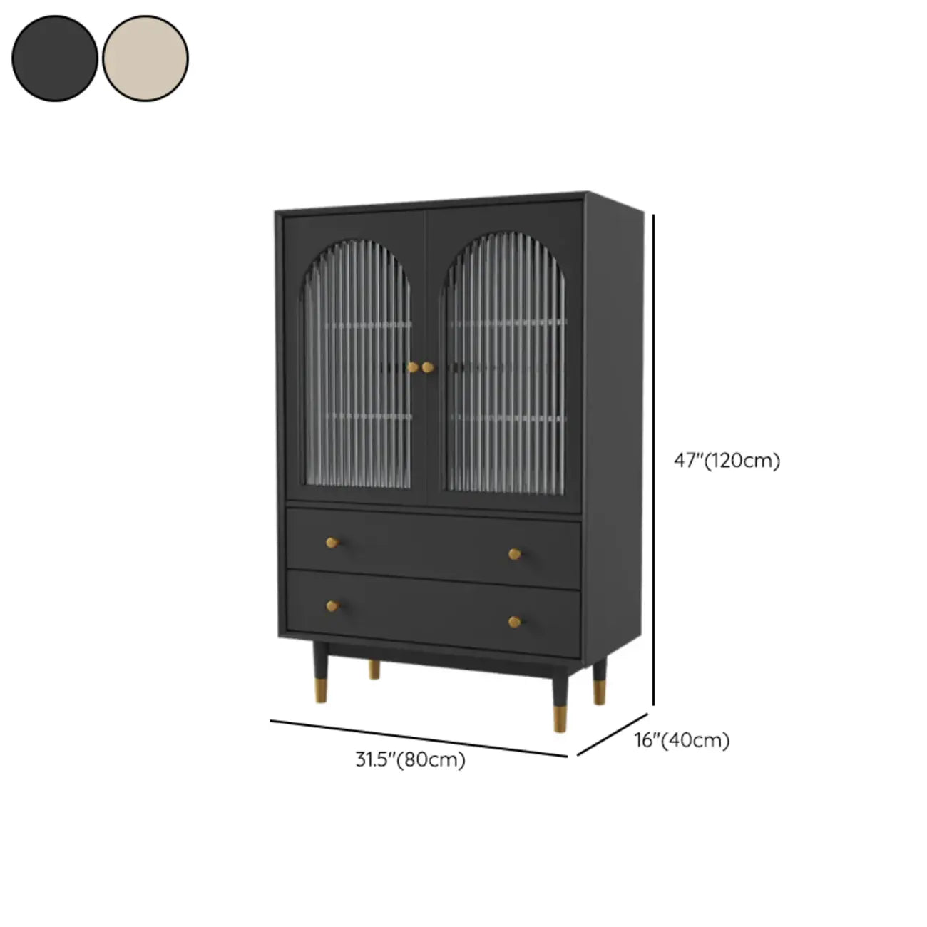 Meuble d'appoint moderne en bois massif beige avec 2 tiroirs