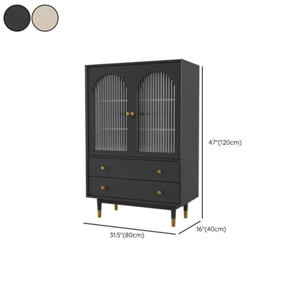 Meuble d'appoint moderne en bois massif beige avec 2 tiroirs