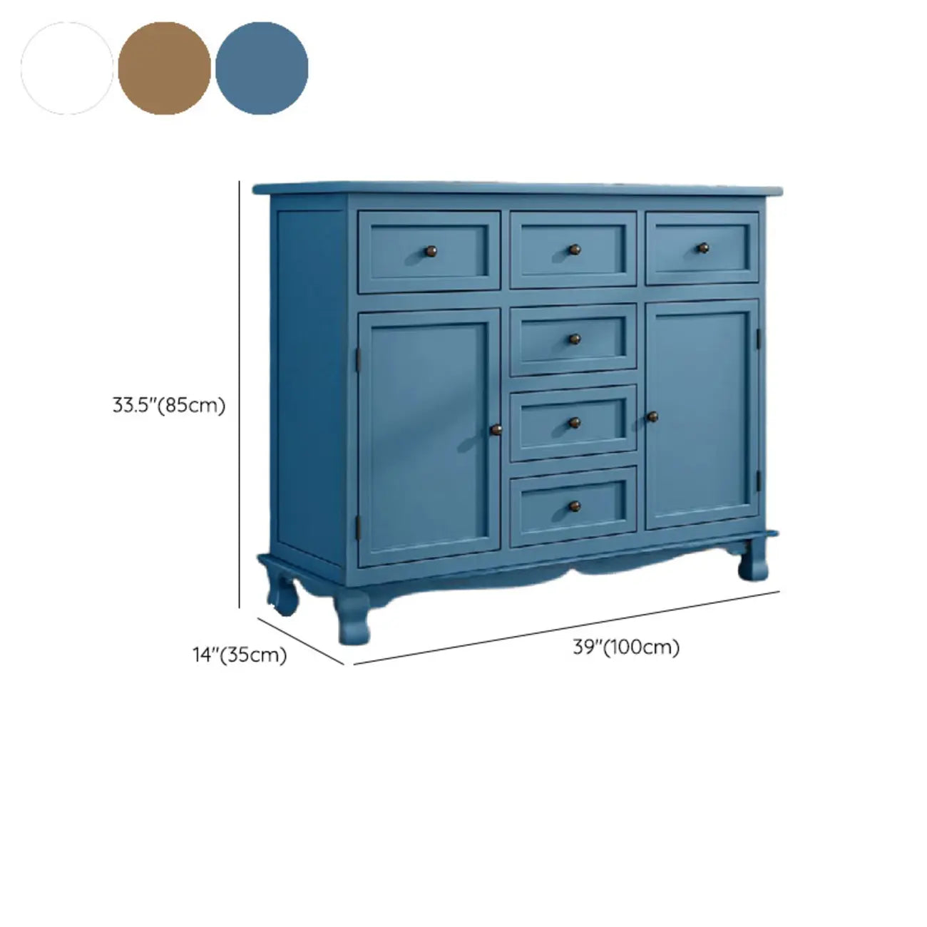 Meuble d'appoint rustique en bois brun pour le rangement du salon