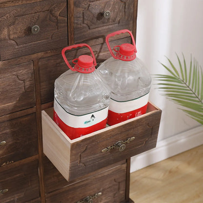 Meuble rustique marron à plusieurs tiroirs en bois pour salon