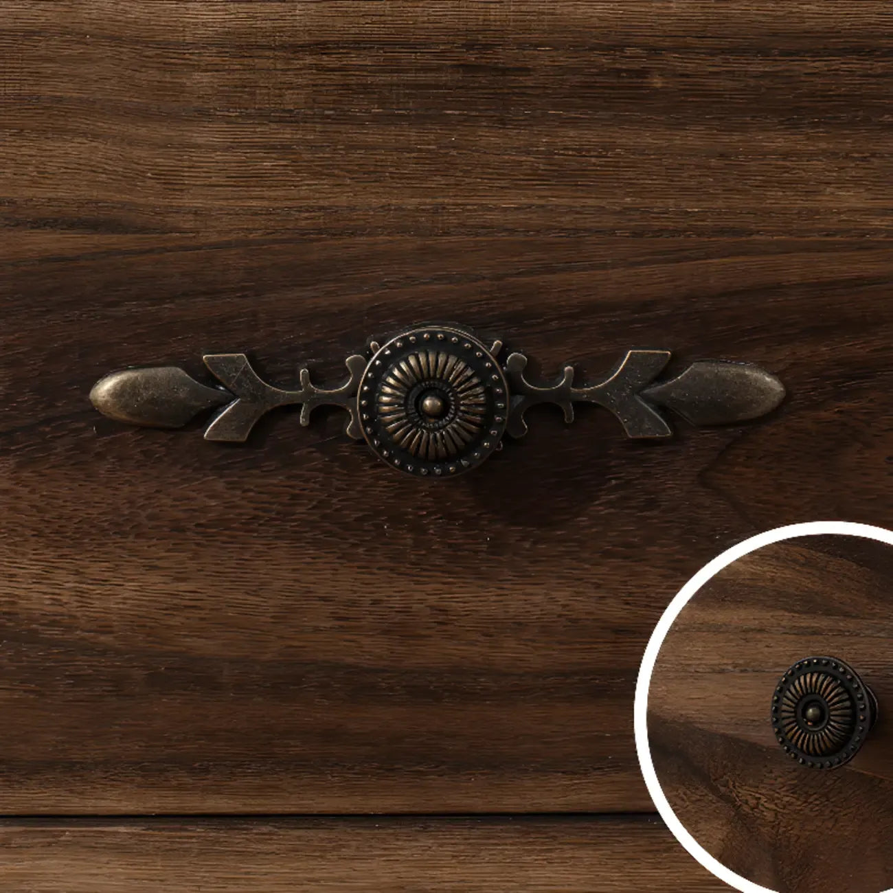 Meuble rustique marron à plusieurs tiroirs en bois pour salon