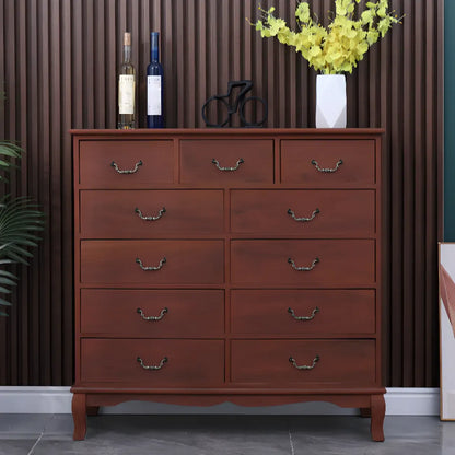 Meuble rustique marron à plusieurs tiroirs en bois pour salon