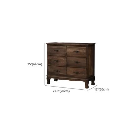 Meuble rustique marron à plusieurs tiroirs en bois pour salon