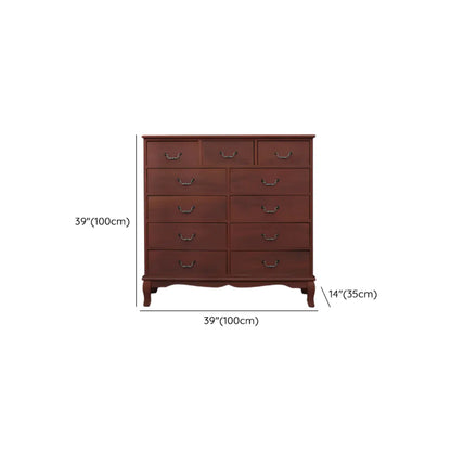 Meuble rustique marron à plusieurs tiroirs en bois pour salon