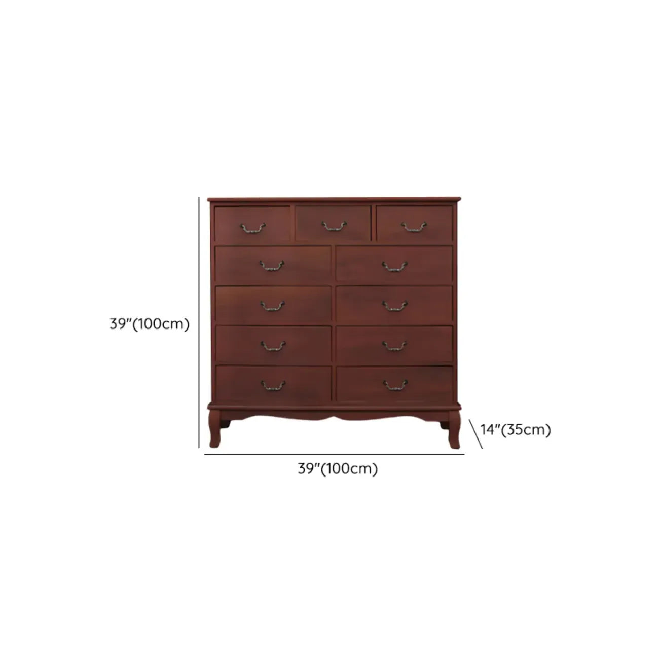 Meuble rustique marron à plusieurs tiroirs en bois pour salon