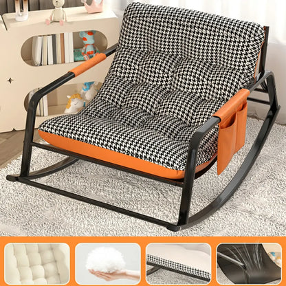 Fauteuil à bascule moderne 2 places rembourré avec accoudoirs droits