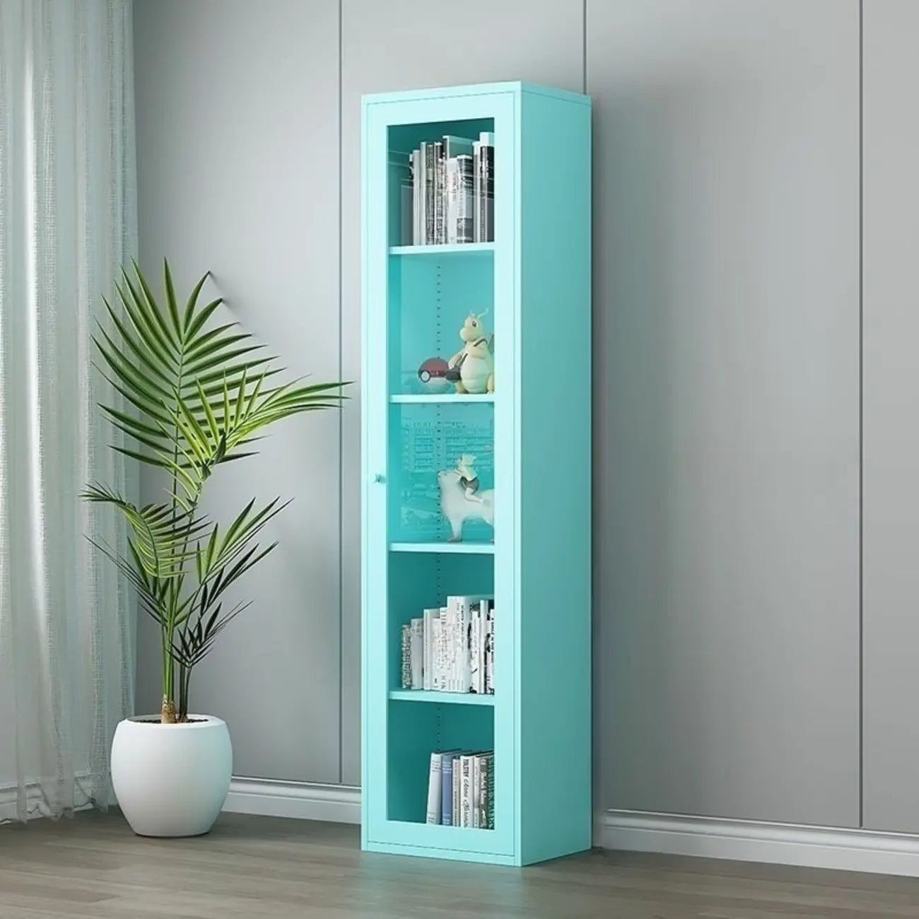 Vitrines modernes en acier coloré pour toilettes