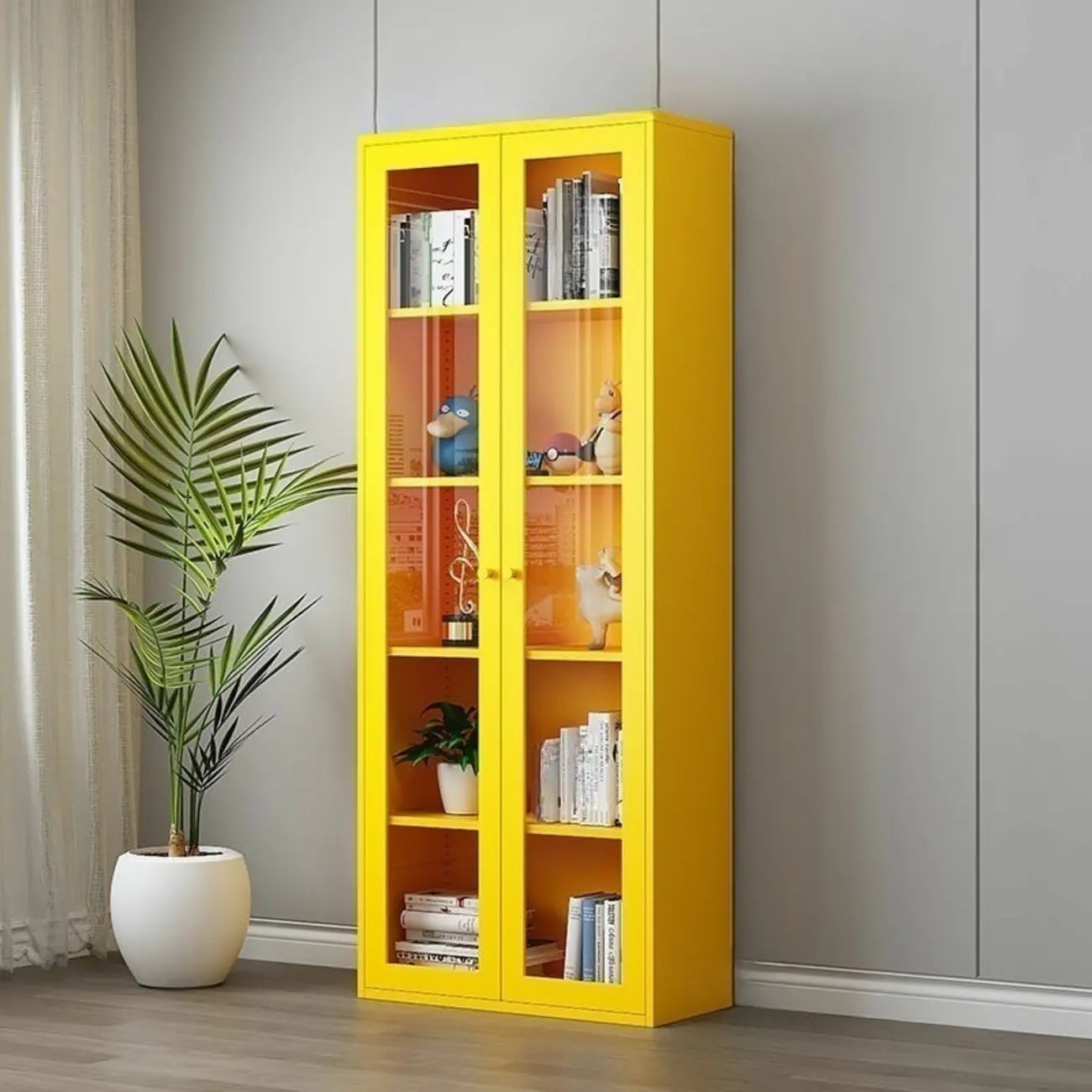 Vitrines modernes en acier coloré pour toilettes