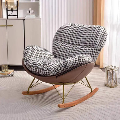Fauteuil à bascule ergonomique moderne à oreilles avec revêtement rembourré