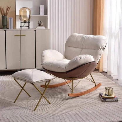 Fauteuil à bascule ergonomique moderne à oreilles avec revêtement rembourré