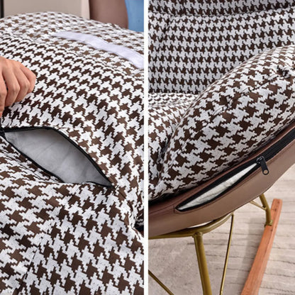 Fauteuil à bascule ergonomique moderne à oreilles avec revêtement rembourré