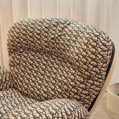 Fauteuil à bascule ergonomique moderne à oreilles avec revêtement rembourré