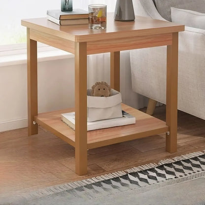 Table d'appoint minimaliste en bois noir avec rangement pour salon