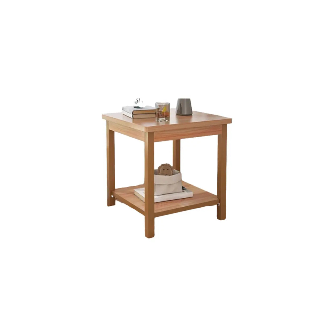 Table d'appoint minimaliste en bois noir avec rangement pour salon