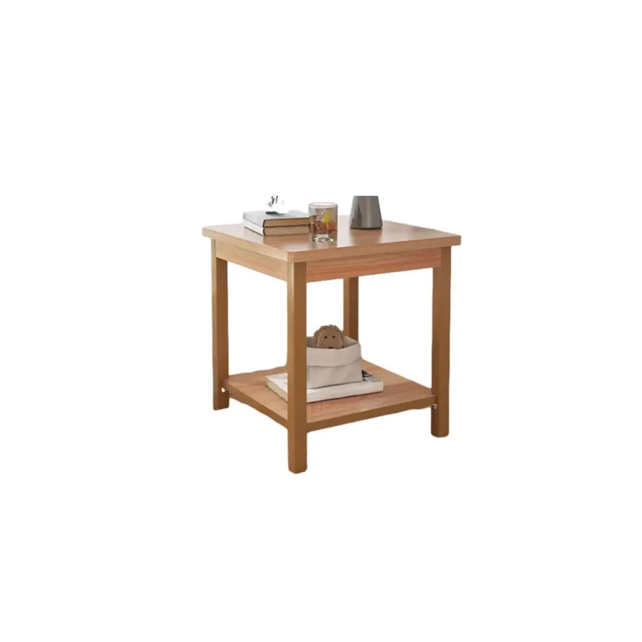 Table d'appoint minimaliste en bois noir avec rangement pour salon