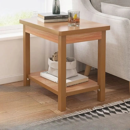 Table d'appoint minimaliste en bois noir avec rangement pour salon