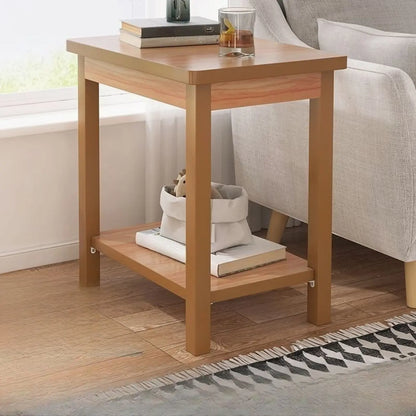 Table d'appoint minimaliste en bois noir avec rangement pour salon