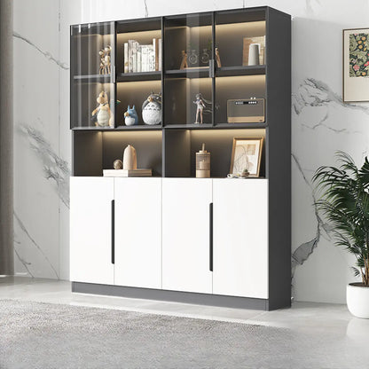 Vitrine nordique en bois blanc avec étagères ouvertes