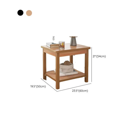 Table d'appoint minimaliste en bois noir avec rangement pour salon