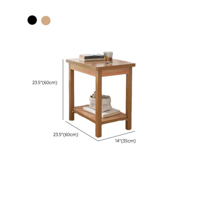 Table d'appoint minimaliste en bois noir avec rangement pour salon