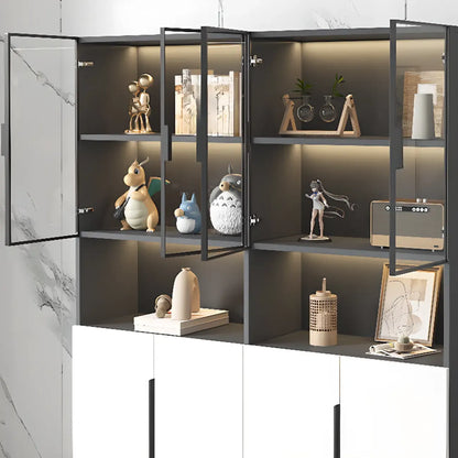 Vitrine nordique en bois blanc avec étagères ouvertes