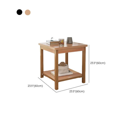 Table d'appoint minimaliste en bois noir avec rangement pour salon