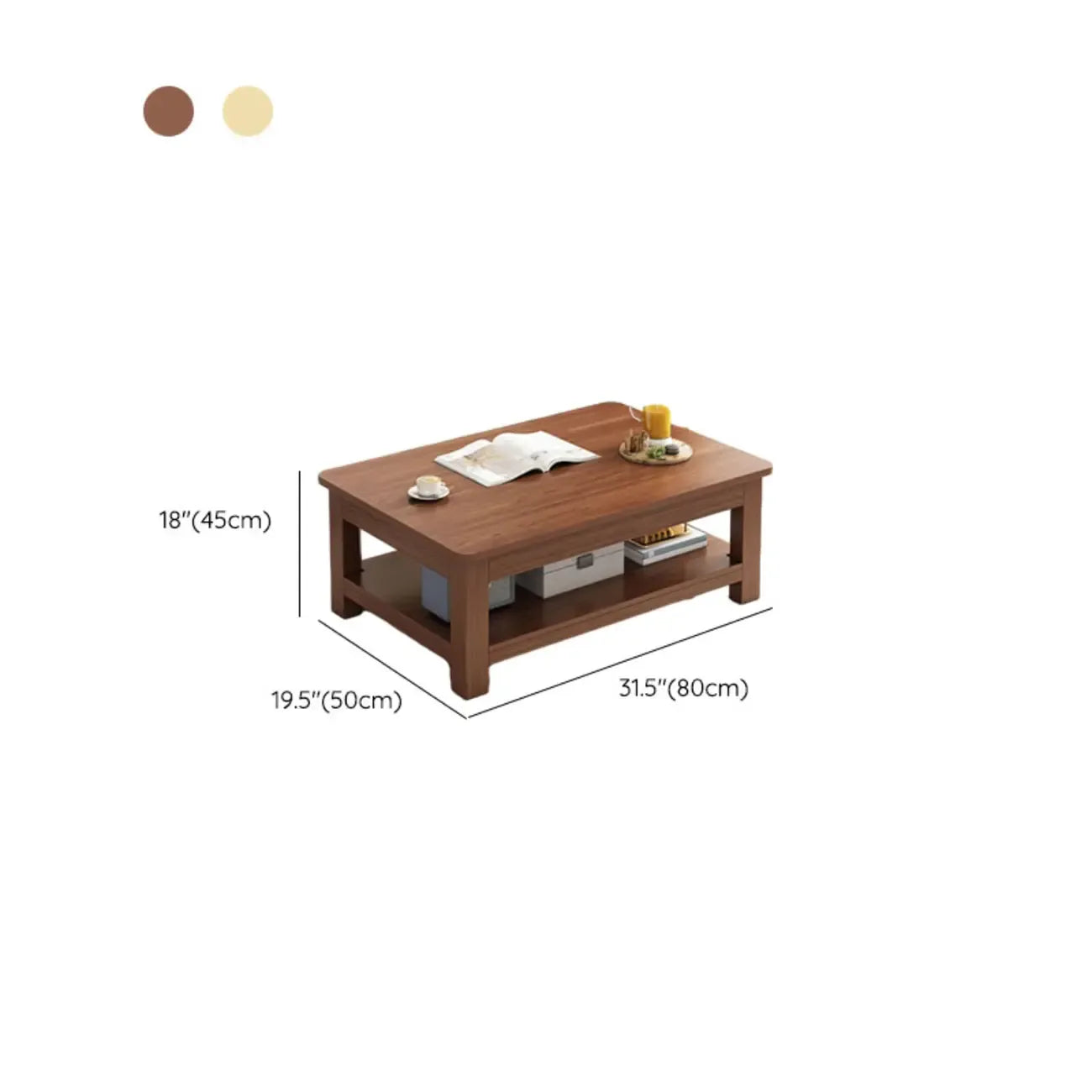 Table d'appoint minimaliste en bois noir avec rangement pour salon