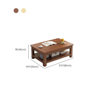 Table d'appoint minimaliste en bois noir avec rangement pour salon