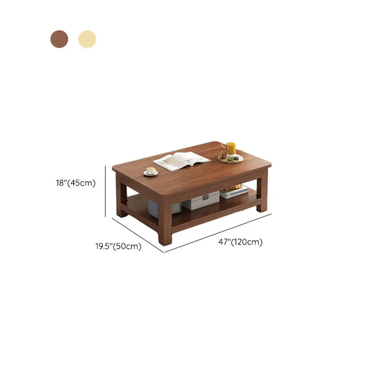 Table d'appoint minimaliste en bois noir avec rangement pour salon