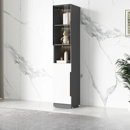 Vitrine nordique en bois blanc avec étagères ouvertes