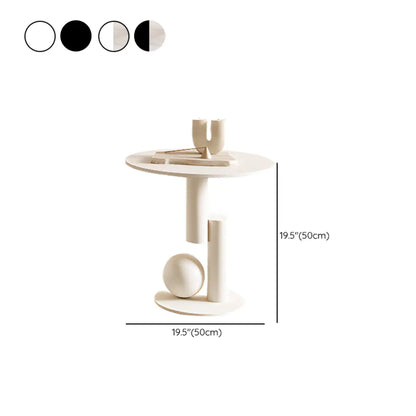 Table basse moderne avec plateau en pierre blanche et revêtement anti-rayures