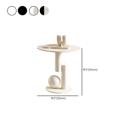 Table basse moderne avec plateau en pierre blanche et revêtement anti-rayures