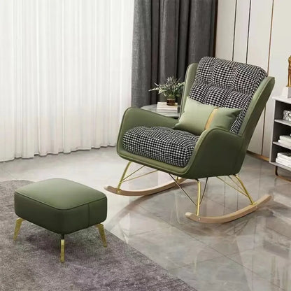 Fauteuil à bascule moderne rembourré avec repose-pieds en option