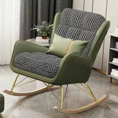 Fauteuil à bascule moderne rembourré avec repose-pieds en option