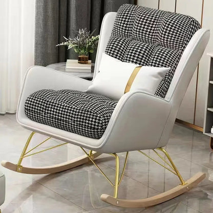 Fauteuil à bascule moderne rembourré avec repose-pieds en option