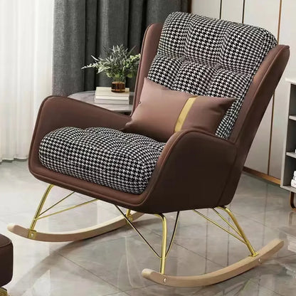 Fauteuil à bascule moderne rembourré avec repose-pieds en option