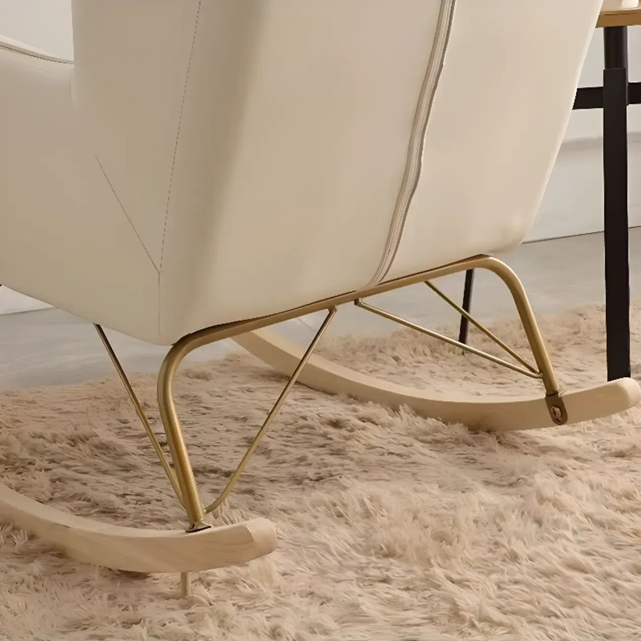 Fauteuil à bascule moderne rembourré avec repose-pieds en option