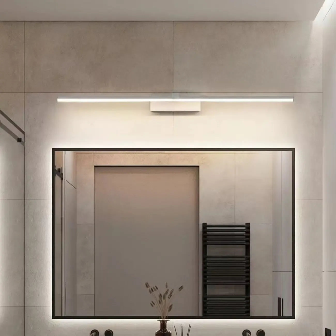 Applique murale de salle de bain linéaire moderne avec variateur