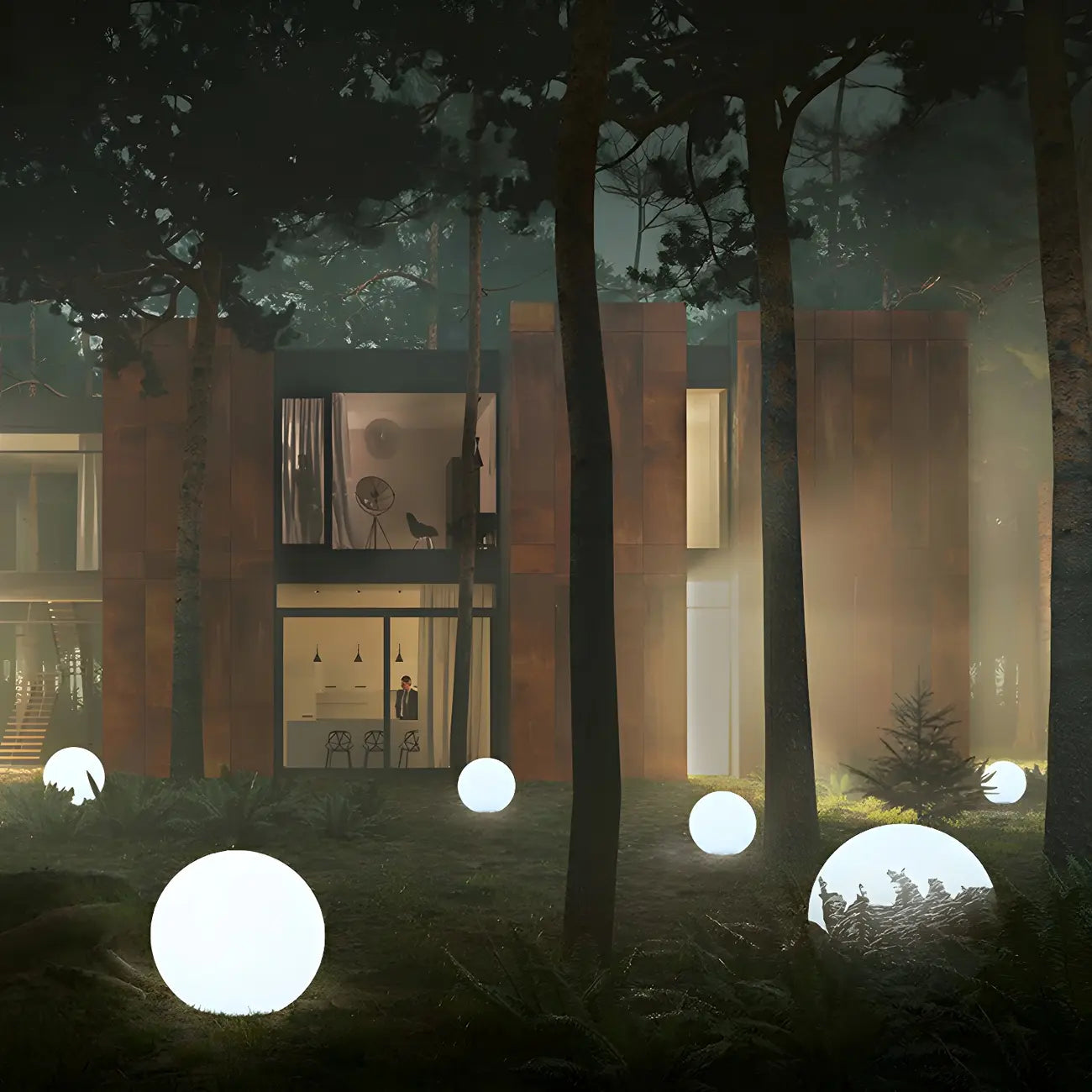 Boule lumineuse solaire LED pour jardin, idéale pour les allées extérieures.