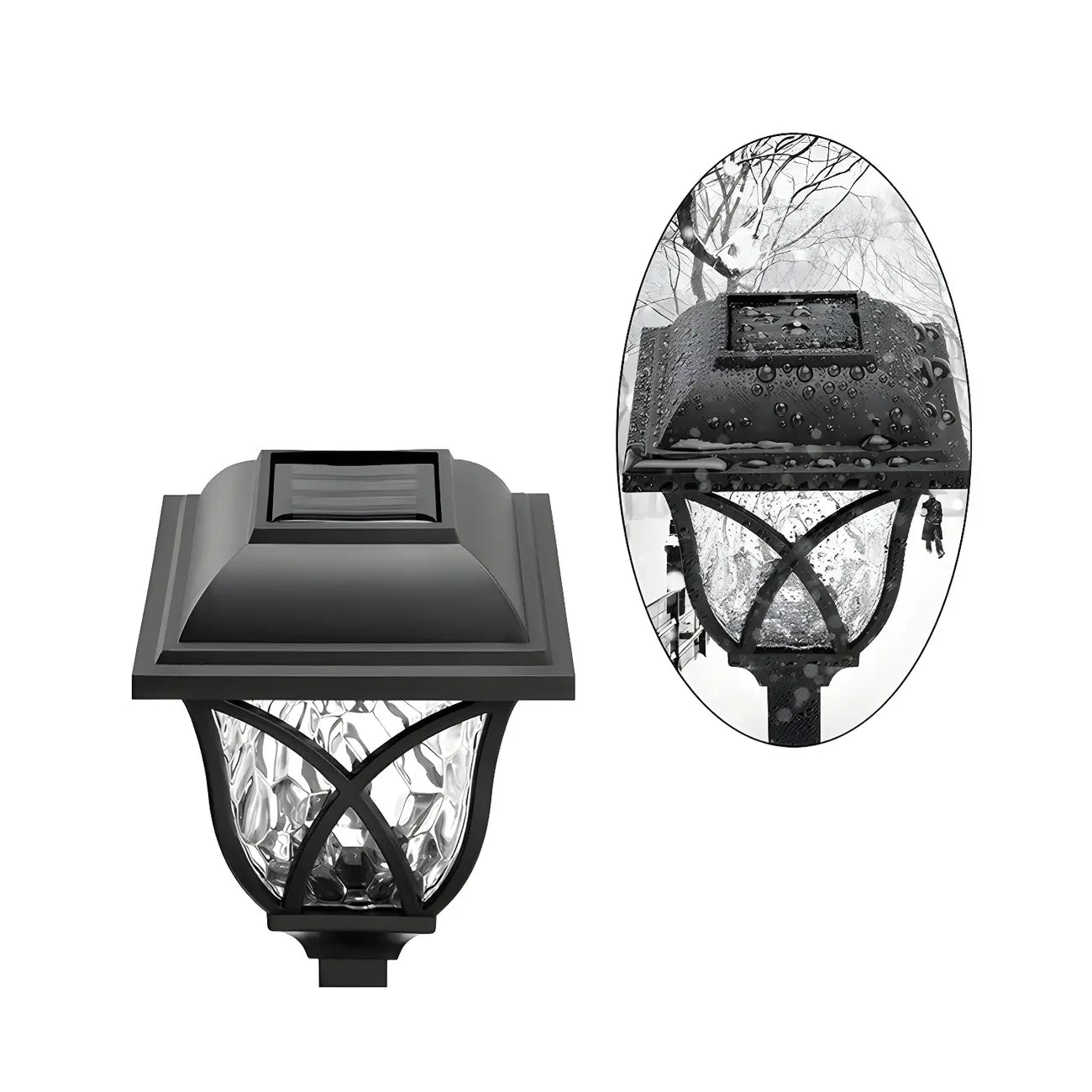 Borne lumineuse solaire LED artistique d'extérieur pour allée de jardin