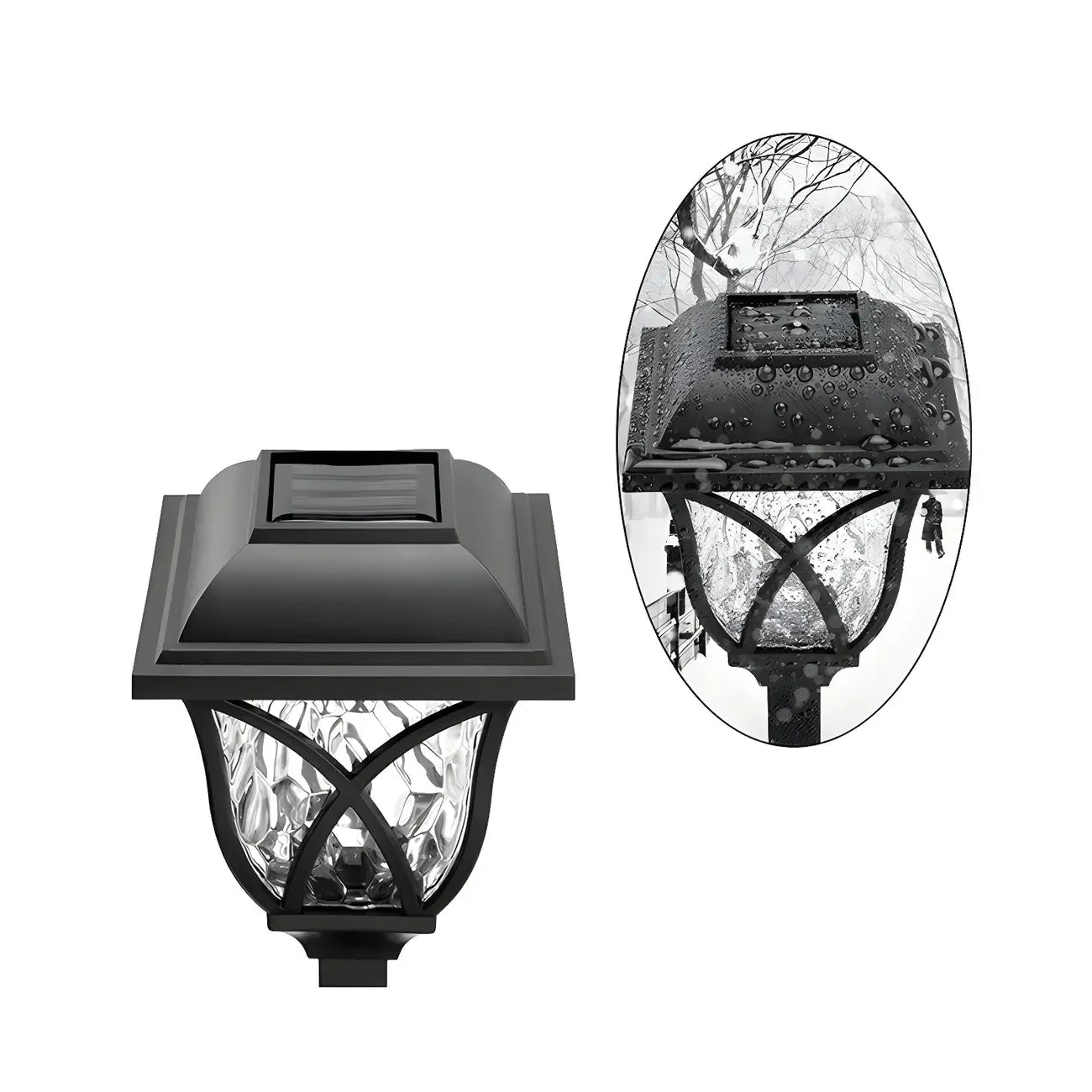 Borne lumineuse solaire LED artistique d'extérieur pour allée de jardin