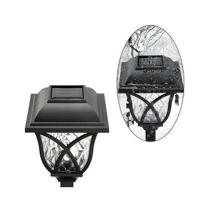 Borne lumineuse solaire LED artistique d'extérieur pour allée de jardin