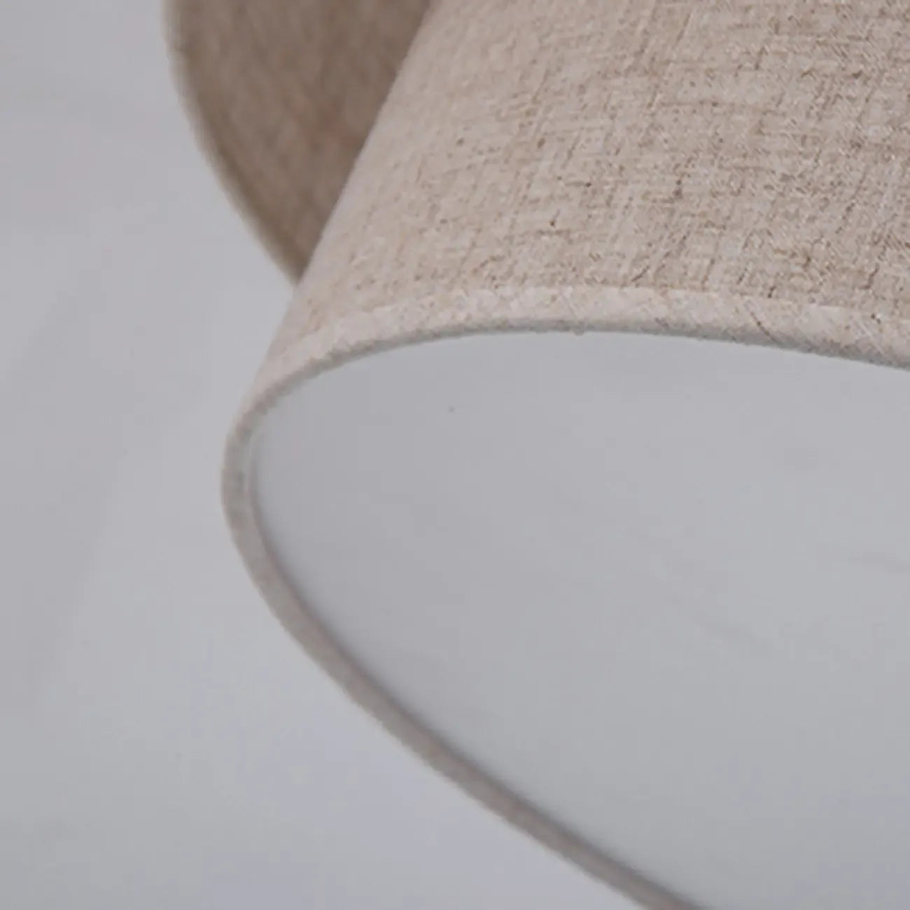 Lustre tambour moderne à 2 niveaux en tissu pour salon