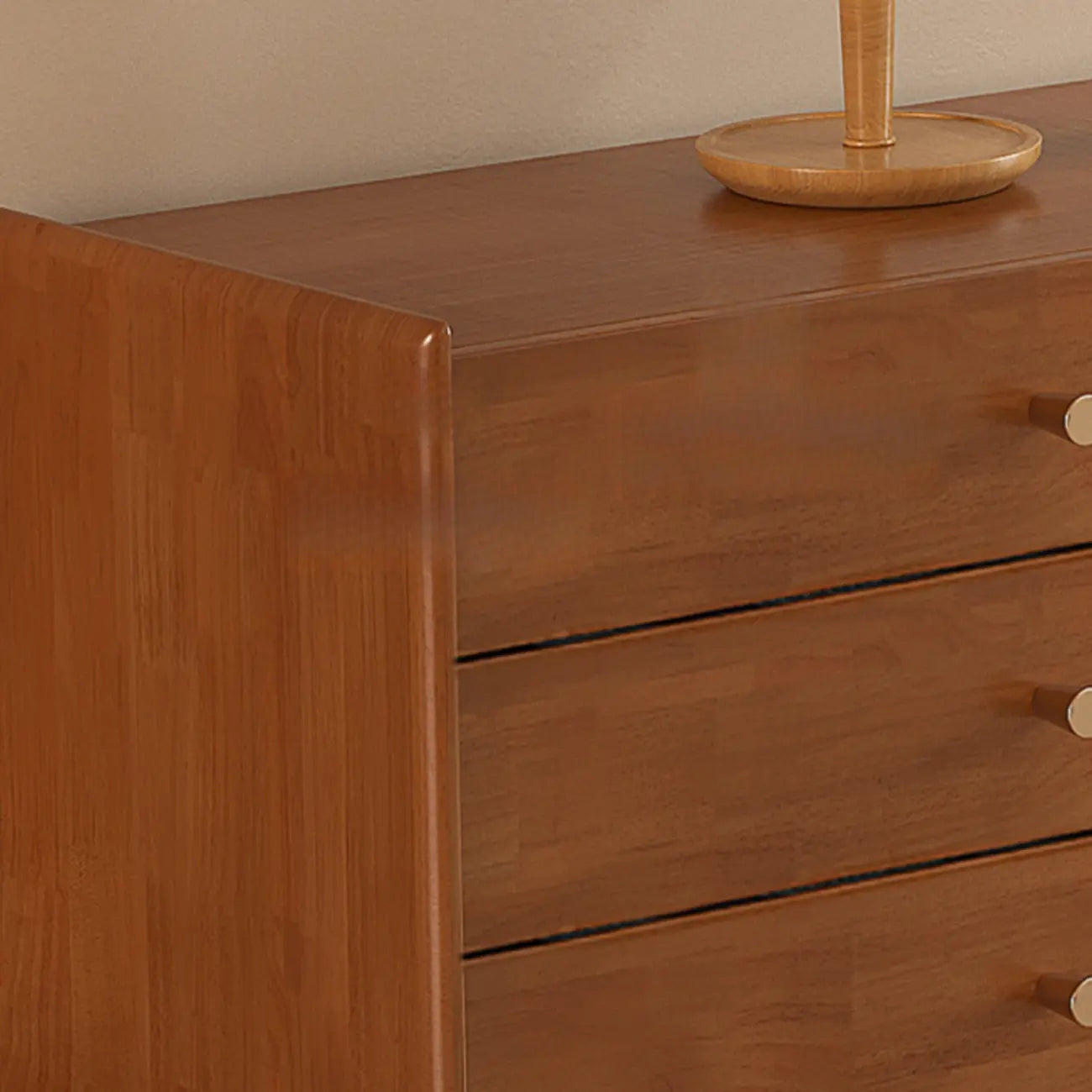 Meuble TV rectangulaire en bois de cerisier de 71 pouces avec armoire et tiroirs