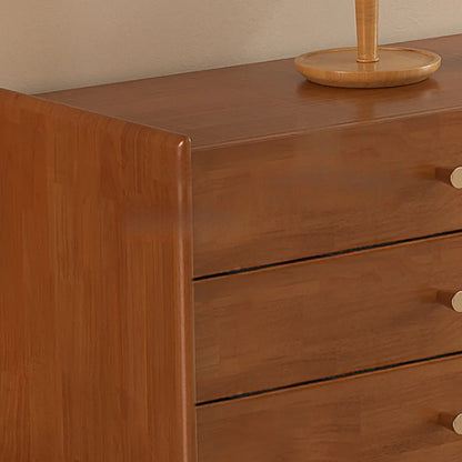 Meuble TV rectangulaire en bois de cerisier de 71 pouces avec armoire et tiroirs