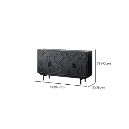 Meuble de cuisine noir rétro autoportant pour salon