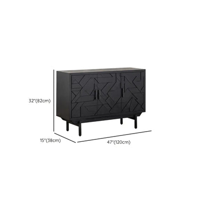 Meuble de cuisine noir rétro autoportant pour salon