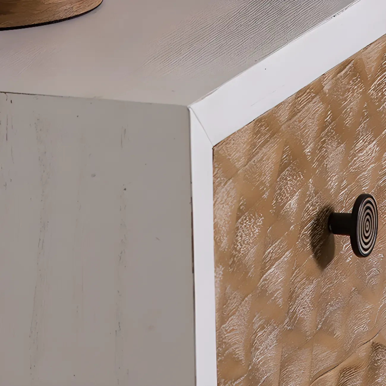 Meuble d'appoint rustique pour salon avec finition naturelle